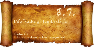 Böcskey Tankréd névjegykártya